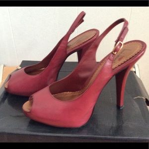 Luichiny Burgundy Leather Platform SHOES size 7.5